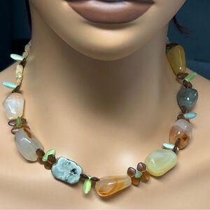 Artisan Crafted Multi Semiprecious Stone Necklace